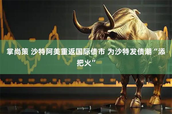 掌尚策 沙特阿美重返国际债市 为沙特发债潮“添把火”